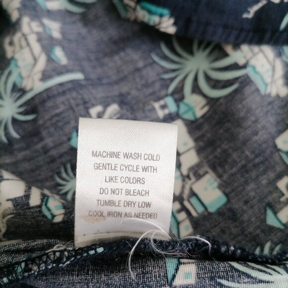 Reverse Threads Mens Navy Blue Short Sleeve Beach Button-Up Shirt Size Large - Picture 7 of 7